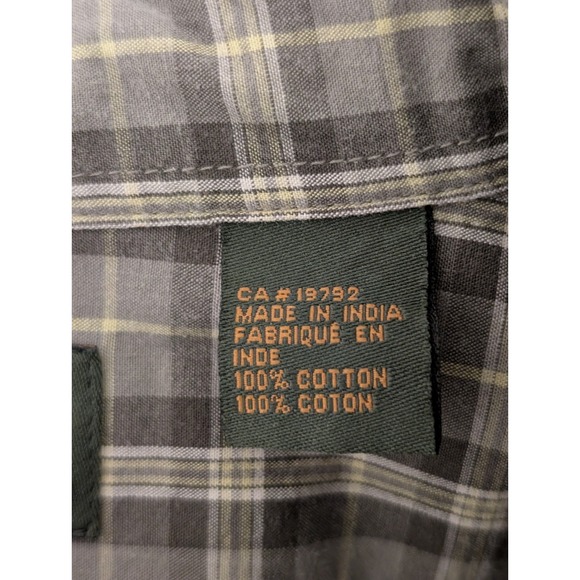 Timberland Men's 100% Cotton Khaki Plaid Button Up Shirt XL Outdoors‎ Rugged - Picture 7 of 8